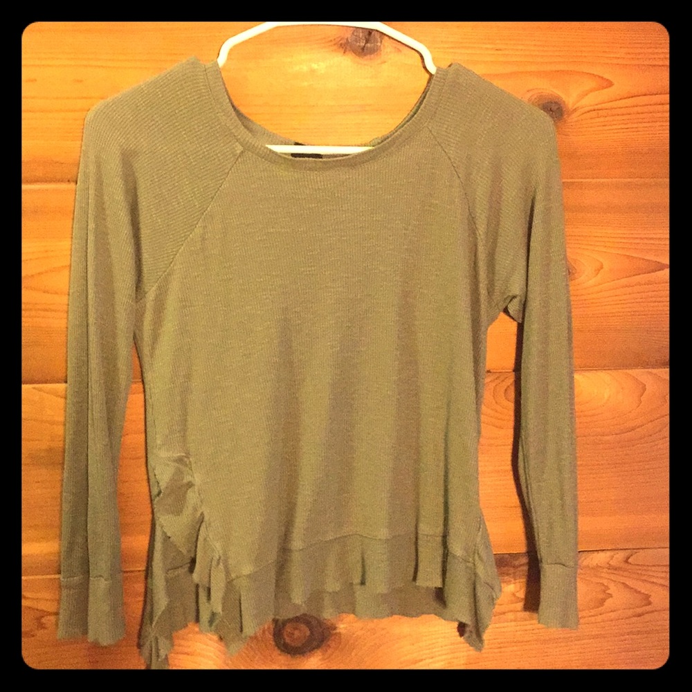 Green Side Slip Long Sleeve